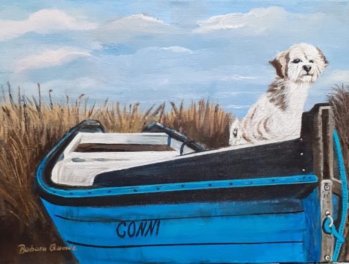 Terrier im Boot