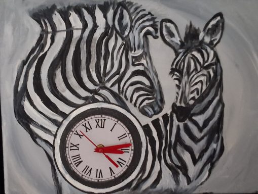 Zebra mit Uhrwerk